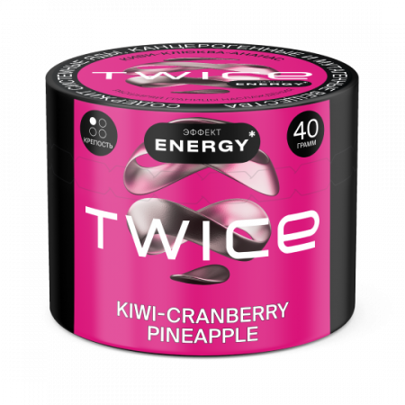 Twice 40г (Kiwi Cranberry Pineapple  (Киви Клюква Ананас), Лёгкий)